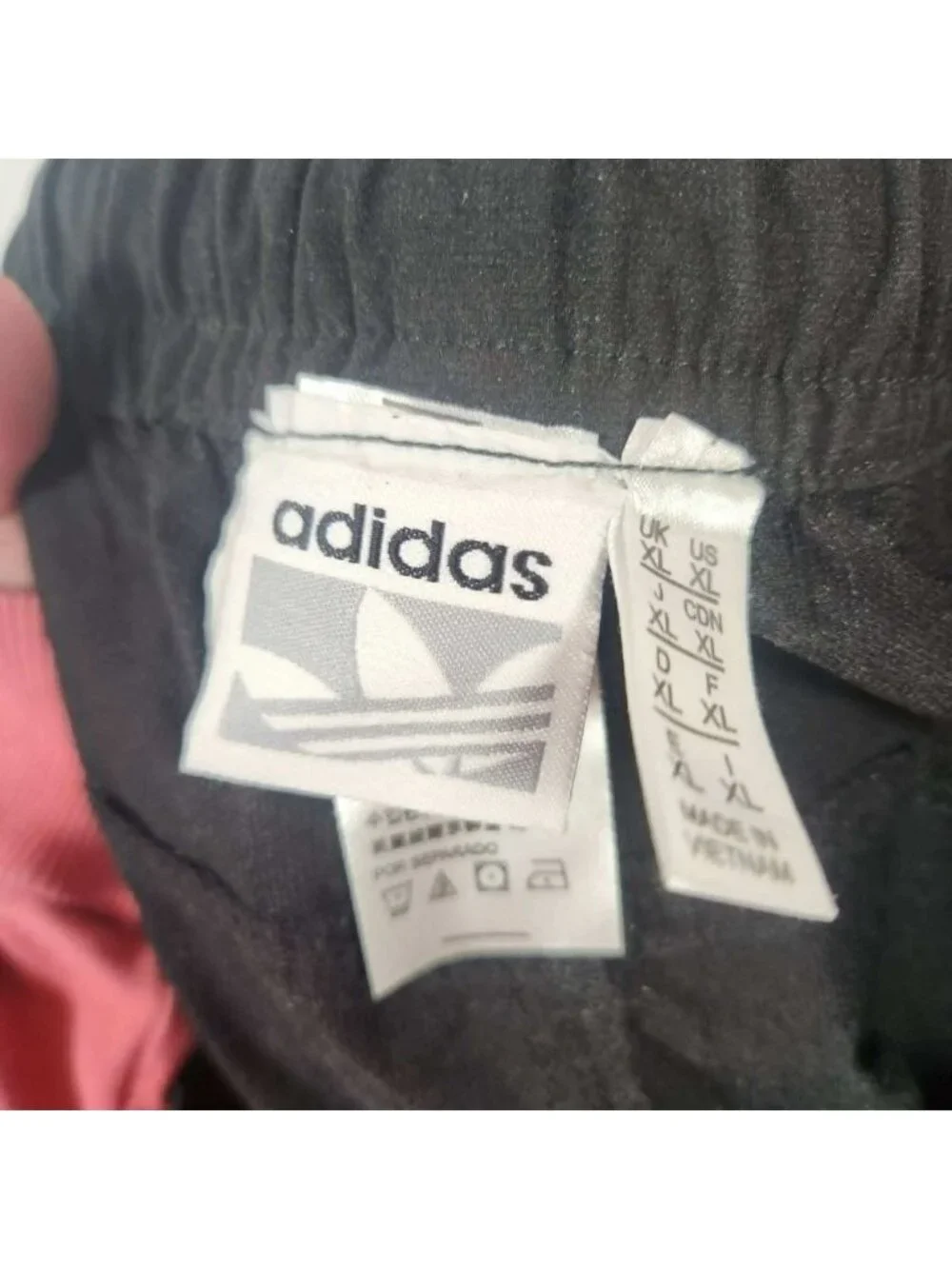 Adidas Originals Mens XL Track Pants Black Grey Colorblock Trefoil Logo Training